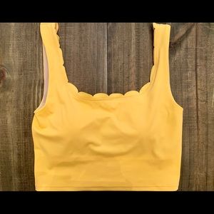 Kortni Jeane Tangerine Scallop Top